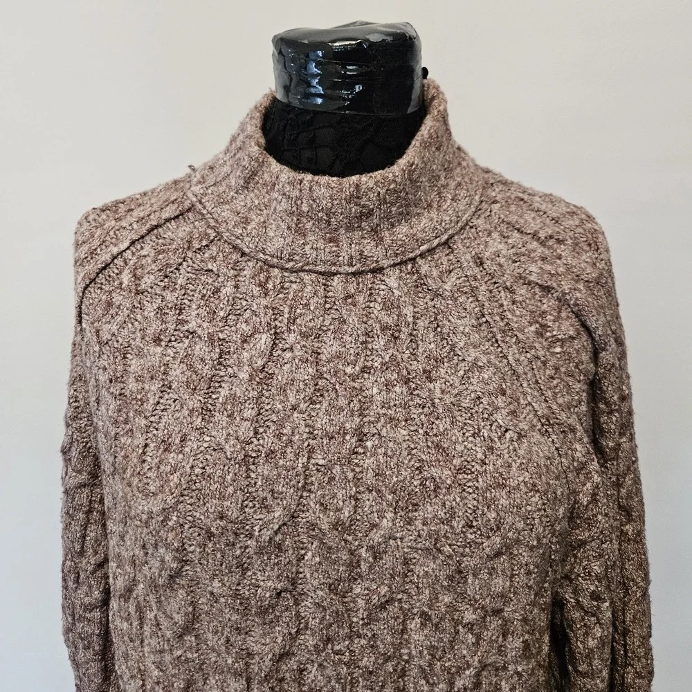 Free People Snow Bird Cable Knit Flared Bell Sleeves Sweater Size Small Boho